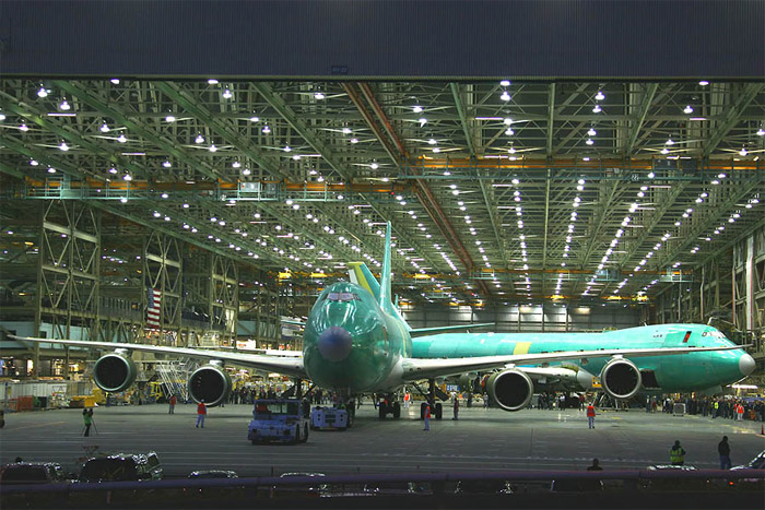 Boeing 747-8 Freighter Roll Out of Factory