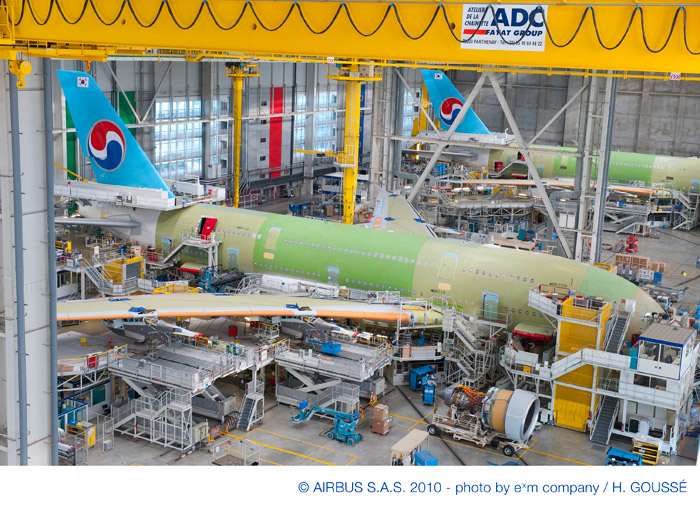 Korean Air (KAL) Airbus A380 on Production Line