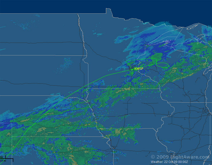 Northwest Airlines Flight 188 Flight Path Map